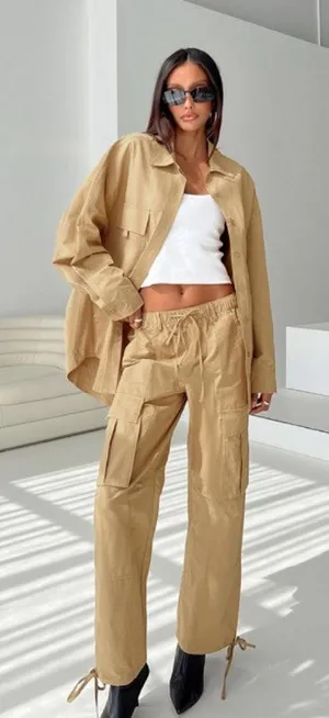 Princess Polly NEW Bilbury Cargo Pants Caramel US 0 Bella Hadid‎ Streetwear thumbnail 1