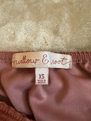 Willow Root Cami Top Dusty Rose Adjustable Straps with Crochet Lace Overlay Size XS thumbnail 3