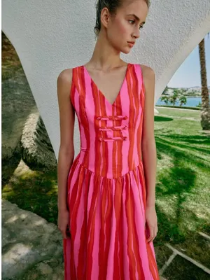 NWT ZARA BLOGGERS FAVE STRIPED FROG FASTENING DRESS Multicolored thumbnail 5