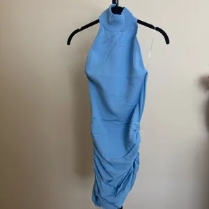 House of CB 'Anura' Soft Blue Knit Halter‎ Dress NWOT size L thumbnail 3