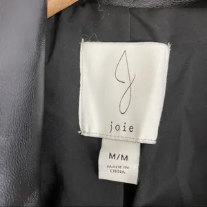 Joie Black Vegan Leather Button Up Jacket Blazer M Medium thumbnail 6