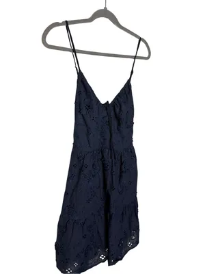 ✨ Lulus Adorable in Athens Navy Blue Eyelet Embroidered Mini Dress‎ ✨ thumbnail 3