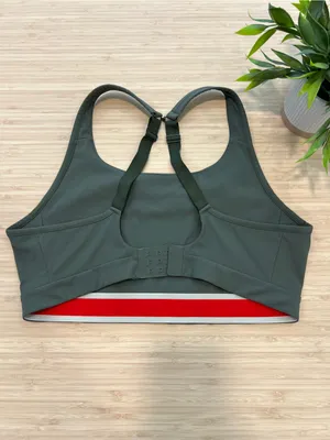 Tracksmith Allston Women's Dark Green High-Support Sports Adjustable Bra Large thumbnail 3