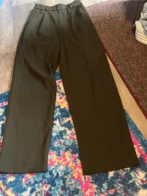 Mango Classic Straight-Leg Dress Pants - Olive thumbnail 3