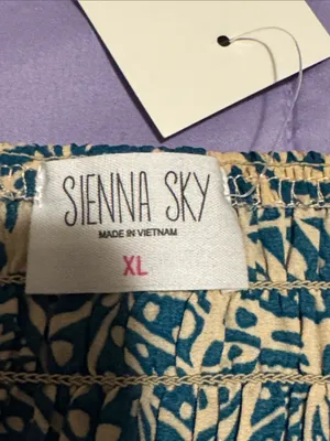 Sienna Sky Teal and Cream Leaf-Print Spaghetti Strap Camisole thumbnail 7