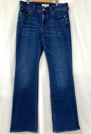 LUCKY BRAND Sweet Mid Rise Boot Cut Flare Dark Wash Blue Denim Jeans Size 10/30 thumbnail 1