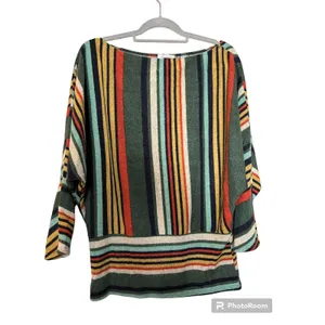 White Birch striped batwing‎ Sweater size M thumbnail 2