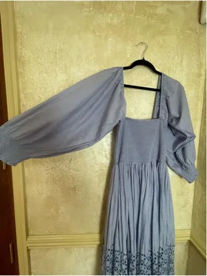 Free People Perfect Storm Smocked Eyelet Maxi Dress Lavender Purple Size S thumbnail 6