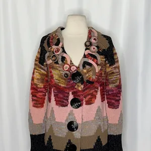 Anthropologie SLEEPING ON SNOW Loops & Angles Cardigan Sweater Wool Small thumbnail 3