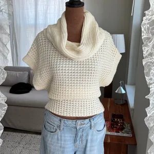 Nine West Vintage America Cream Waffle Knit Cowl Neck‎ Sweater Petite Large thumbnail 3