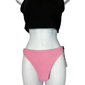 Tularosa Pastel Pink Bikini Bottom SMALL Cheeky Textured Smocked Revolve $78 NEW thumbnail 5
