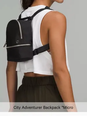Lululemon City Adventurer Backpack Micro 3L in Black with Gold hardware. thumbnail 3