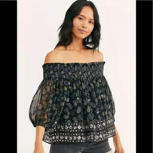 Free People Age Of Aquarius Paisley Sequin Top thumbnail 3