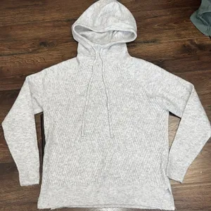 staccato Women’s light Grey Hoodie drawstring ribbed small soft sleep gym thumbnail 1
