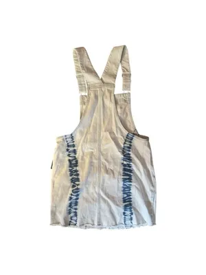 Wild Fable Tie-Dye Denim Pinafore Mini Dress - Light Wash, Blue thumbnail 7
