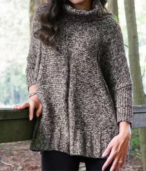 NEW Matilda Jane Evening Stroll Cotton Blend Turtleneck Poncho Sweater XS/S thumbnail 1