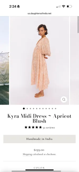 Daughters of India Kyra Midi Dress ~ Apricot Blush thumbnail 5