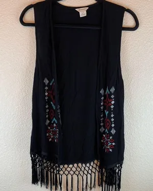 Ariat womens western vest sz s/p country fringe boho coastal cowgirl festival thumbnail 1
