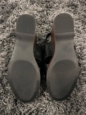 🌺Universal Threads NAOMI WOOD WEDGE BLACK SANDALS SIZE 9.5🌺 thumbnail 6