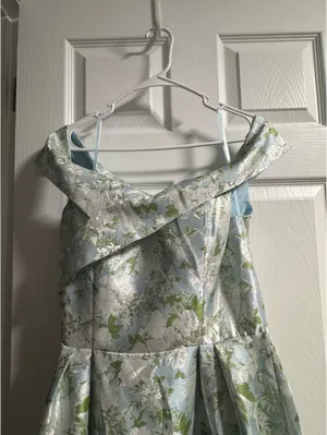 Wedtrend Floral Light Blue and Green Women's Bridesmaid/ Prom Dress thumbnail 3