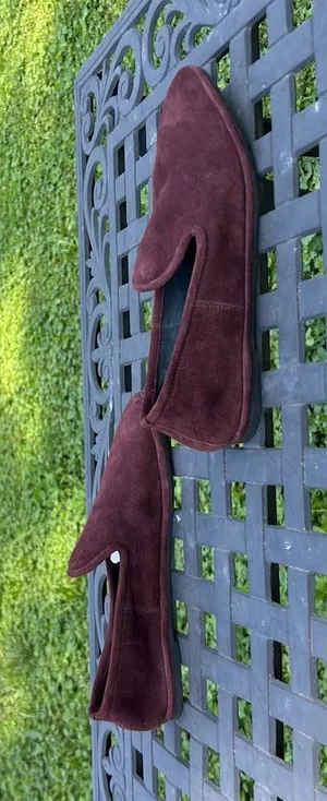 Aquatalia Size 8.5 Suede Made In Italy Ballet‎ Flat Loafers burgundy thumbnail 1