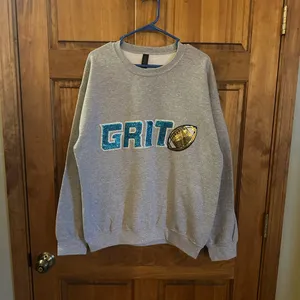 Detroit lions Gray Grit football game day Sweater size large! thumbnail 4