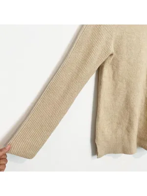 Banana Republic Sweater Size Small Merino Wool Rib Knit Mock Neck Corporate Chic thumbnail 6