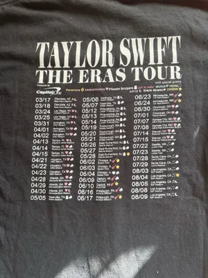Taylor Swift Eras Tour T-Shirt Black thumbnail 4