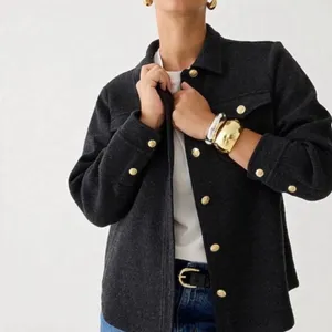 J. Crew Wool-blend shirt-jacket Color:‎ Charcoal XS NWT thumbnail 2