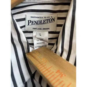 Pendleton Women's Size Large Button Up Shirt Striped Long Sleeve 100% Cotton thumbnail 3