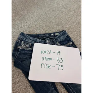 Miss Me JE8003B3L Womens Bootcut Jeans Blue Embellished Rhinestone Size 27 thumbnail 6
