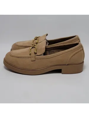 Torrid Clean Faux Suede Chunky Buckle Platform Tan Loafers Size 10 WW thumbnail 2