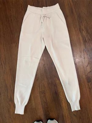 Abercrombie & Fitch Cream Fleece Jogger Pants thumbnail 5