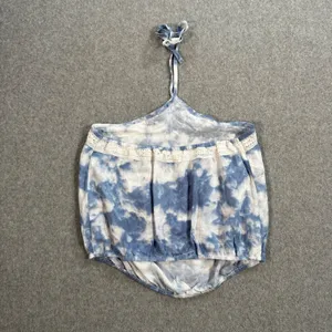 Hollister Halter Top Size X-Small Blue Sky Elastic Crop Waist Crochet Trim New thumbnail 6
