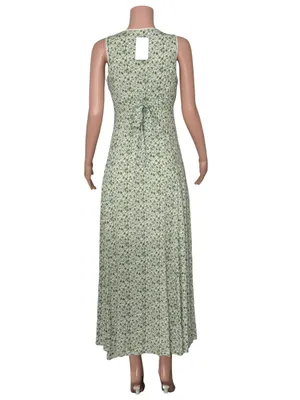 ZOCO. Honey Floral Maxi Dress, Ditsy Green, Small thumbnail 6