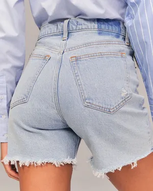 Abercrombie High Rise Dad Shorts in Light Wash - 26 thumbnail 6