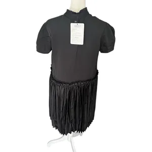 Taylor Tillman Katie Black Pleated Shirt Dress Puff Sleeve NWT S thumbnail 7