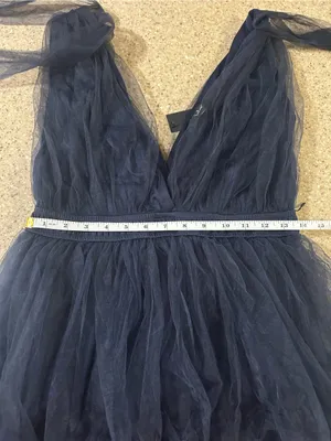 Lulus Flawless Arrival Navy Blue Tulle Tie-Strap Tiered Maxi Dress thumbnail 9