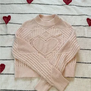 PacSun Pink Turtleneck Cable Knit Sweater thumbnail 1