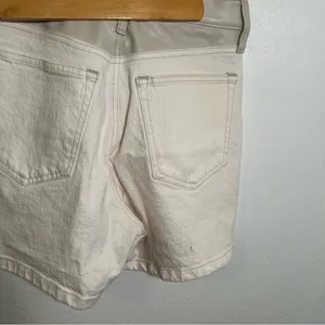 Abercrombie & Fitch Women's Size 27/4 The Dad Short High Rise White Faux Leather thumbnail 10