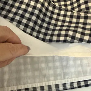 Abercrombie and fitch off‎ the shoulder gingham dress M blue white Check Smock thumbnail 3