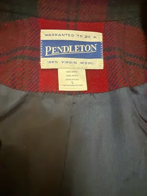Vintage Women Pendleton Red Blue Green Plaid 100% Virgin Wool Jacket Size Large thumbnail 3