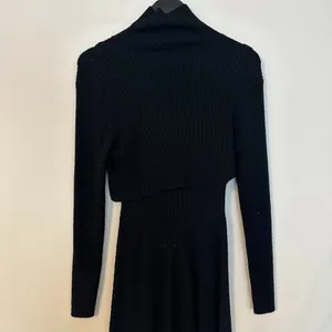 STITCHDROP 2-fer Mock Neck Sweater Dress in Black Size Large thumbnail 8