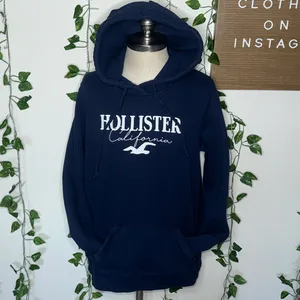 Hollister Easy Appliqué Logo Graphic Hoodie Navy Blue thumbnail 3