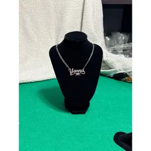 Silver-tone Women’s Name Pendant Necklace - Lightweight chain for everyday wear. thumbnail 3