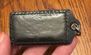 Coach Black Leather Bag Tag Y2K Poppy thumbnail 2