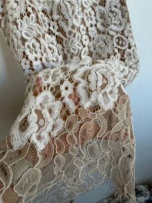 NWT Sans Souci S Ivory Nude Floral Lace Asymmetrical Y2K Fairycore Cami Tank Top thumbnail 3