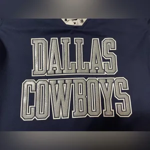 Dallas Cowboys Women's Jersey Small Bling Lace Up Navy Game Day thumbnail 3