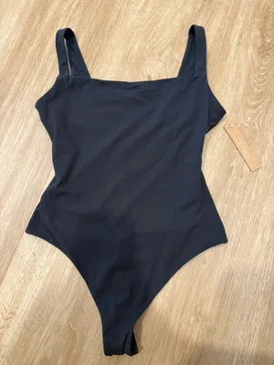 Fits Everybody Square Neck Bodysuit SKIMS Onyx Small thumbnail 1