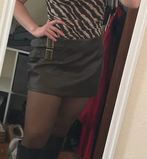 Cider Brown Leather Skirt XL new with tags thumbnail 3